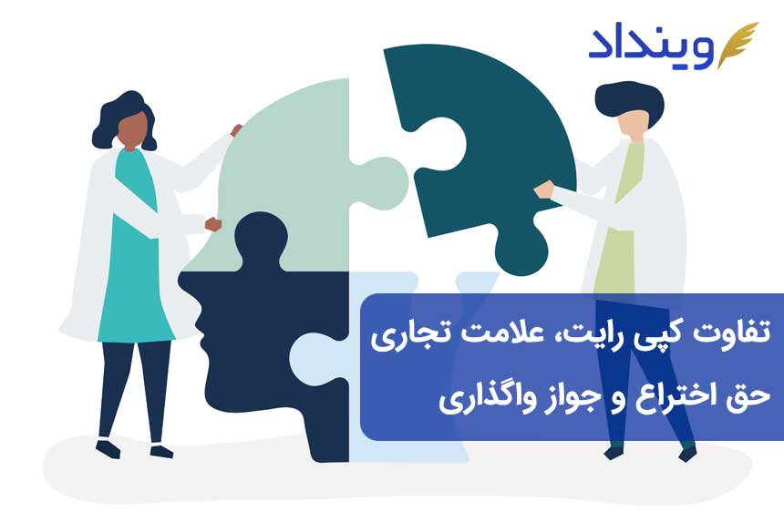 تفاوت‌ کپی رایت، علامت تجاری، حق اختراع و جواز واگذاری